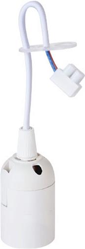 E27 Fitting/Houder - Verhuisfitting - Kunststof Wit 15cm Draad