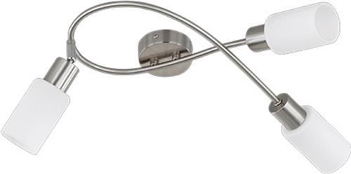 LED Plafondspot - Torna Smast - E14 Fitting - 3-lichts - Rechthoek - Mat Nikkel - Aluminium