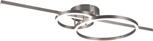LED Plafondlamp - Torna Atilla - 54W - Aanpasbare kleur - Dimbaar - Mat Nikkel - Metaal
