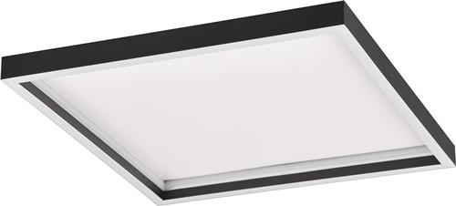 LED Plafondlamp - Torna Rad - Opbouw Vierkant 20W - Warm Wit 3000K - Mat Zwart - Metaal