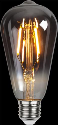 Druppel-Edison lamp - E27 - 1.8W - Super Warm Wit <2200K - Filament - Rookglas