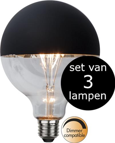 Star Trading - 3-Pack | LED - G125 Bol - E27 - 2.8W - Extra Warm Wit - 2700K - Dimbaar