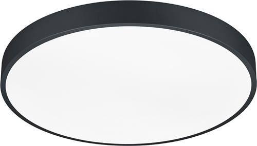 LED Plafondlamp - Torna Oka - Aanpasbaar kleur - Dimbaar - Rond - Mat Zwart - Metaal