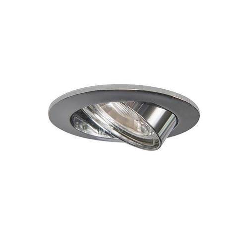 QAZQA edu led - Moderne Inbouwspot - 10 stuks - Ø 8.2 cm - Chroom - Woonkamer | Slaapkamer | Keuken