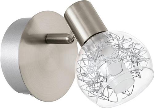 EGLO Basento - Spot - 1 Lichts - Nikkel-Mat - Helder, Gesatineerd