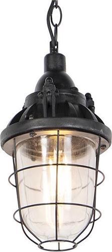 QAZQA cabin - Industriele Hanglamp - 1 lichts - Ø 170 mm - Zwart - Industrieel - Woonkamer