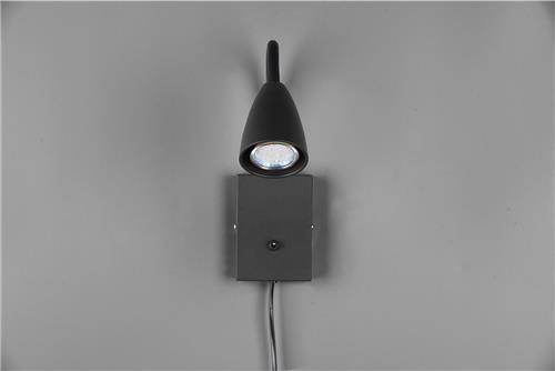 LED Wandspot - Wandverlichting - Trion Wolly - GU10 Fitting - 1-lichts - Rechthoek - Mat Zwart - Aluminium