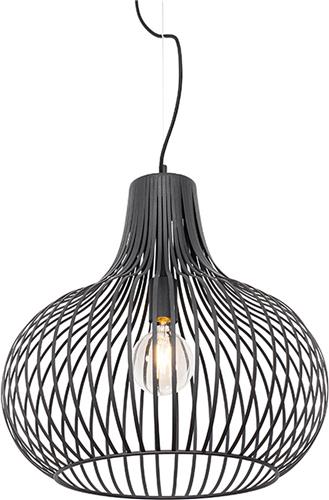 QAZQA saffira - Moderne Hanglamp - 1 lichts - Ø 480 mm - Zwart - Woonkamer | Slaapkamer | Keuken