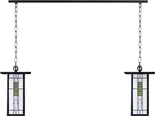 Art Deco Trade - 2 x Tiffany So Long Frank Lloyd Wright met ketting aan plafondbalk