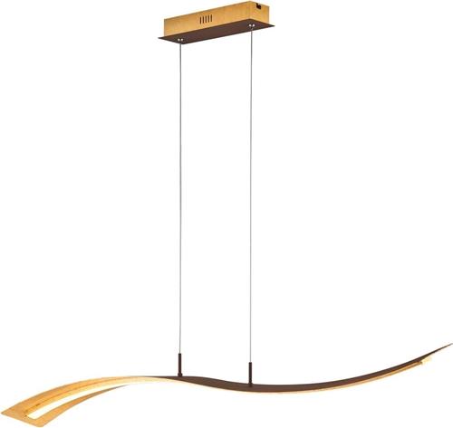 LED Hanglamp - Trion Salerna - 35W - Warm Wit 3000K - Dimbaar - Rechthoek - Mat Goud - Aluminium