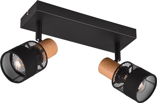 LED Plafondspot - Torna Dandini - E14 Fitting - 2-lichts - Rond - Mat Zwart - Metaal