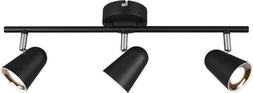 LED Plafondspot - Trion Toluno - 9W - Warm Wit 3000K - 3-lichts - Rechthoek - Mat Zwart - Kunststof