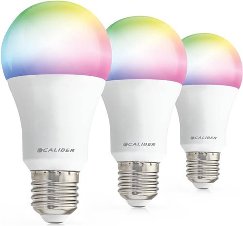 Caliber Dimbare Smart Lamp E27 - 3 Lampen - RGB LEDs - Peer Slimme Led Lamp 850 Lumen 8 Watt Met App (HBT-E27-3PACk)