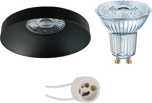 LED Spot Set - OSRAM Parathom PAR16 940 36D - Pragmi Vrito Pro - GU10 Fitting - Dimbaar - Inbouw Rond - Mat Zwart - 3.7W - Natuurlijk Wit 4000K - Ø82mm