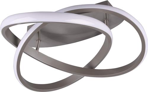 LED Plafondlamp - Plafondverlichting - Trion Corcy - 18W - Warm Wit 3000K - Dimbaar - Rond - Mat Nikkel - Aluminium