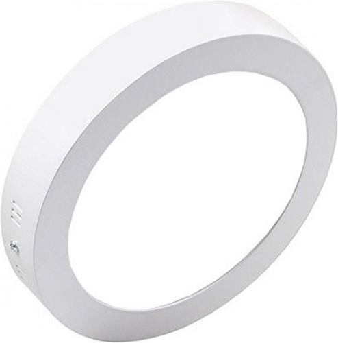 LED Downlight - Opbouw Rond 18W - Helder/Koud Wit 6400K - Mat Wit Aluminium - Ø225mm