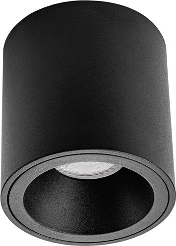 Opbouwspot GU10 - Proma Cliron Pro - Opbouw Rond - Mat Zwart - Aluminium - Verdiept - Ø90mm