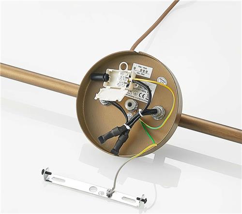 Lindby - hanglamp - 3lichts - ijzer - H: 38 cm - E27 - messing