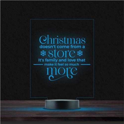 Led Lamp Met Gravering - RGB 7 Kleuren - Christmas Doesnt Come From A Store