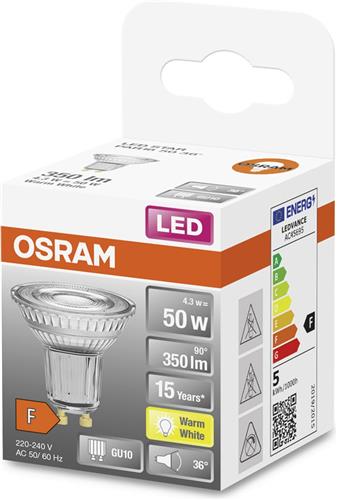 OSRAM 4058075112568 LED-lamp Energielabel F (A - G) GU10 Reflector 5 W = 50 W Warmwit (Ø x l) 50 mm x 52 mm 1 stuk(s)