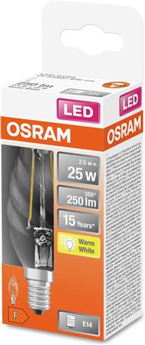 OSRAM 4058075436565 LED-lamp Energielabel F (A - G) E14 Gedraaide kaars 2.5 W = 25 W Warmwit (Ø x l) 35 mm x 100 mm 1 stuk(s)