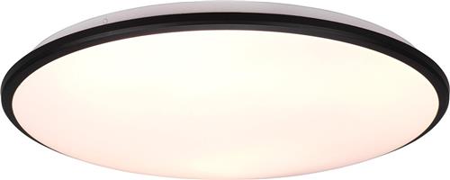 LED Plafondlamp - Plafondverlichting - Trion Lombis - 34W - Warm Wit 3000K - Dimbaar - Rond - Mat Zwart - Kunststof