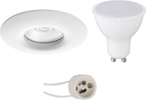 LED Spot Set - Proma Luno Pro - Waterdicht IP65 - GU10 Fitting - Inbouw Rond - Mat Wit - 4W - Helder/Koud Wit 6400K - Ø82mm