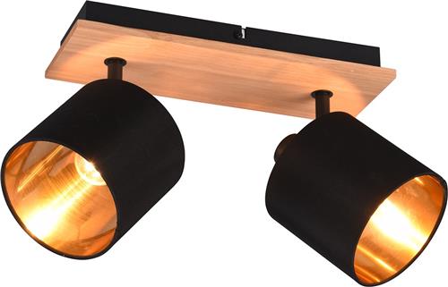 LED Plafondspot - Plafondverlichting - Torna Torry - E14 Fitting - 2-lichts - Rechthoek - Mat Bruin - Aluminium