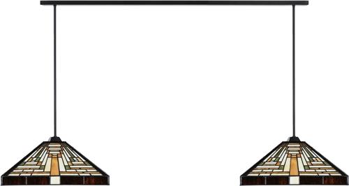 Art Deco Trade - 2 x Tiffany Rising Sun met Pendant aan plafondbalk