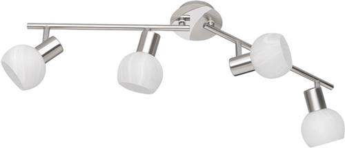 LED Plafondspot - Trion Besina - E14 Fitting - 4-lichts - Rond - Mat Nikkel - Aluminium
