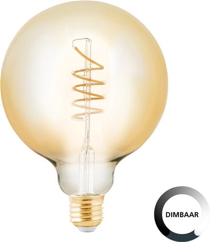 EGLO LED Lamp - E27 - Ø 9,5 cm - G95 - Amber - 2000K - Dimbaar