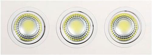 LED Spot - Inbouwspot 3-lichts - Rechthoek 15W - Helder/Koud Wit 6400K - Mat Wit Aluminium - Kantelbaar 255x93mm