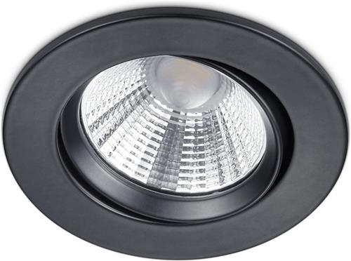 LED Spot - Inbouwspot - Torna Paniro - Rond 5W - Dimbaar - Warm Wit 3000K - Mat Zwart - Aluminium - Ø80mm