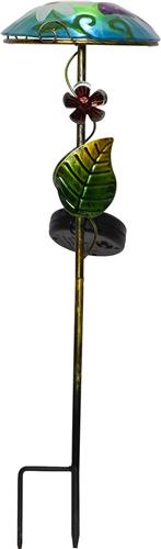 Star Trading Solar grondspies Salona, decoratie, LED, buiten, bloem en vlinder design, schemersensor, koel wit, 44 cm
