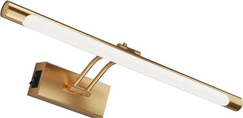 LED Schilderijlamp - Spiegellamp - Brinton Sarin - 8W 700lm - Helder/Koud Wit 6000K - Kantelbaar - Rond - Goud