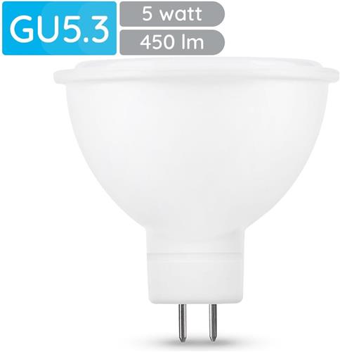 Modee GU5.3 LED Lamp 5W - 450lm - 6000K - Daglicht Wit - LED Spot MR16 - Vervangt 35W Halogeen Gloeilamp