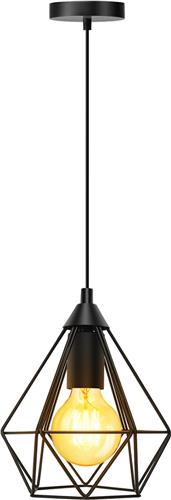 LED Hanglamp - Hangverlichting - Aigi Elsa - E27 Fitting - 1-lichts - Retro - Klassiek - Mat Zwart - Aluminium