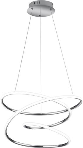 LED Hanglamp - Hangverlichting - Trion Bilona - 36W - Natuurlijk Wit 4000K - Dimbaar - Rond - Glans Chroom - Aluminium