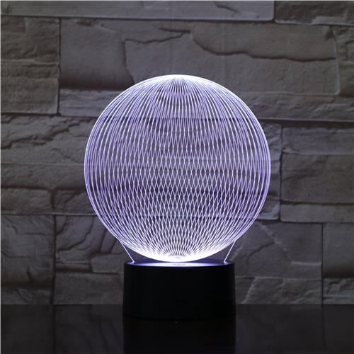 3D Led Lamp Met Gravering - RGB 7 Kleuren - Bal