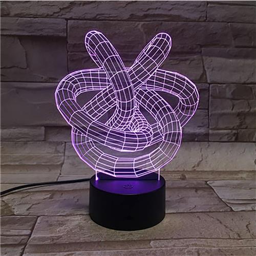 3D Led Lamp Met Gravering - RGB 7 Kleuren - Illusie