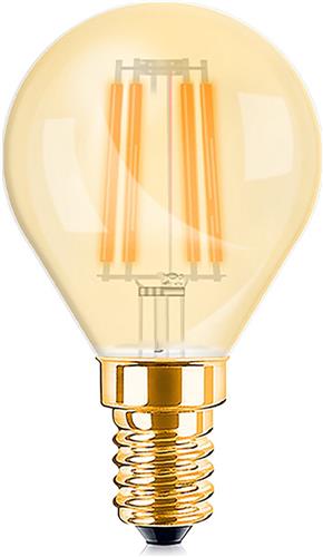 LED Lamp E14 Kogel Filament - Brinton - Amber 4W 360lm - 822 Zeer Warm Wit 2200K - P45 | Vervangt 32W