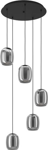 EGLO Ciampino Hanglamp - E27 - Ø 54 cm - Zwart/Grijs - Glas