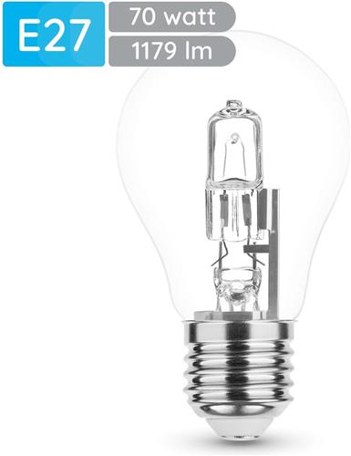 Modee E27 Halogeen Lamp Dimbaar 70W ECO - 1179lm - 2700K - Warm Wit - ECO Halogeen Globe A55