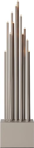 Star Trading kandelaar Buzz, beige, metaal, 12-pits, hout, 65,5cm