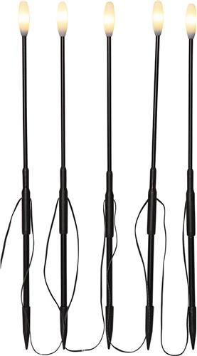 Star Trading LED spit lights Milky, buitenverlichting, 5 stuks, voor buiten, zwart, warm wit, 2 m
