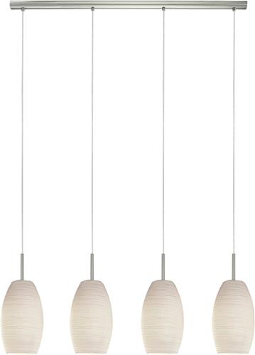 EGLO Batista 3 Hanglamp - E27 - 102 cm - Nikkel-Mat/Wit