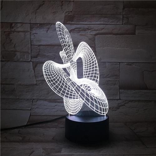 3D Led Lamp Met Gravering - RGB 7 Kleuren - Illusie