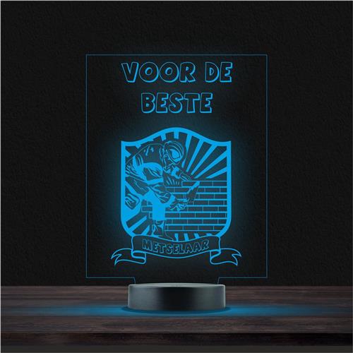 Led Lamp Met Gravering - RGB 7 Kleuren - Voor De Beste Metselaar