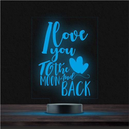 Led Lamp Met Gravering - RGB 7 Kleuren - I Love You To The Moon And Back