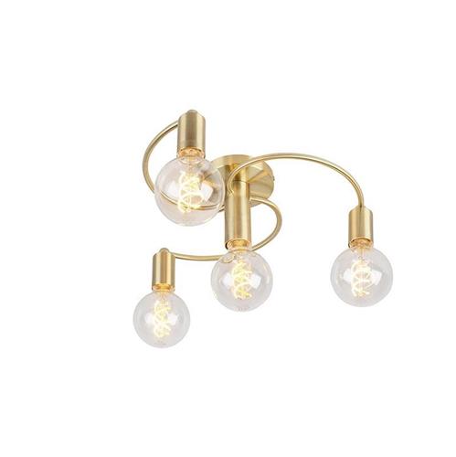 QAZQA facil - Art Deco Plafondlamp - 4 lichts - Ø 450 mm - Goud/messing - Woonkamer | Slaapkamer | Keuken